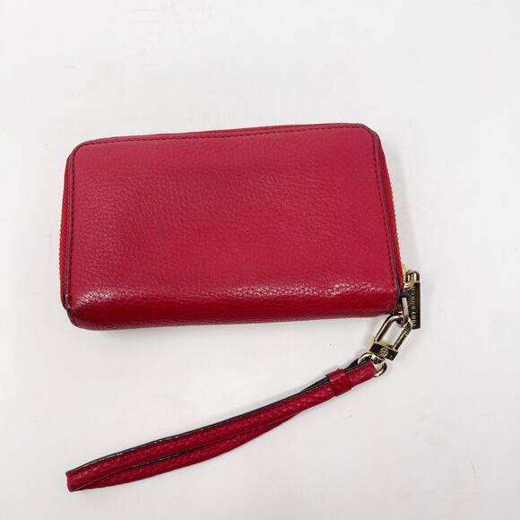 Tory Burch Red Robinson Clutch Wallet Saffiano Leather Full Zip Around Pocket - Picture 5 of 12